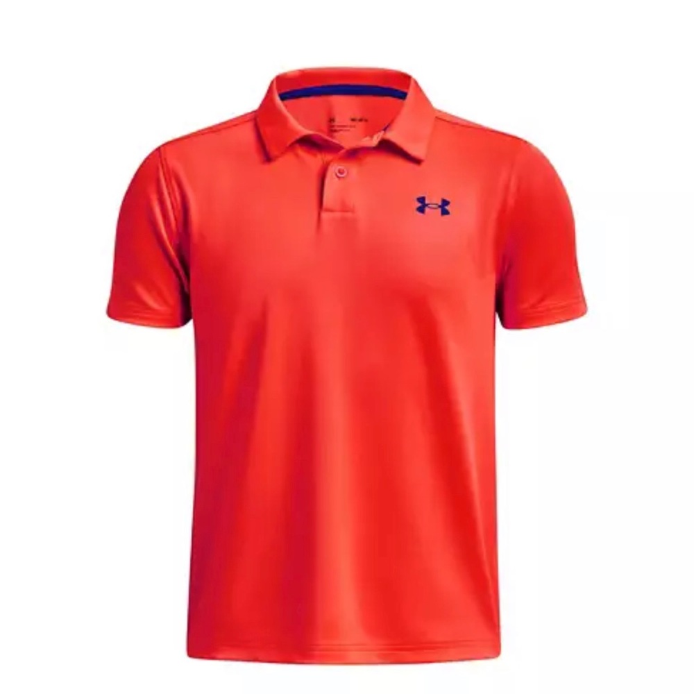 Under Armour Boys Standard Performance Golf Polo Bolt Orange //Bauhaus Bluel
